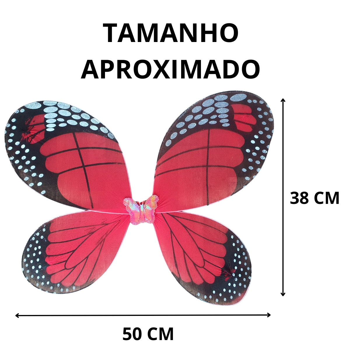 Kit Asa de Borboleta Monarca Vermelha - Fantasia - Kriat Kit Asa de Borboleta Monarca Vermelha - Fantasia - Kriat